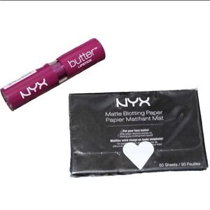 NYX Thunderstorm butter lipstick and blotting paper